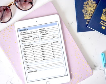 Mega Travel Planner For Multi Destination Trips | Perfect For Larger Trips | 8.5 x 11 | Printable | Editable | Checklists | Budget  & More