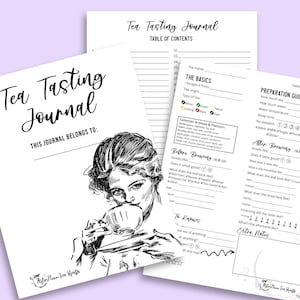 Tea Lovers Printable Bundle: Tea Tasting Journal & Afternoon Tea Party Checklist Digital Download 8.5 x 11 Interactive PDF Printable image 2