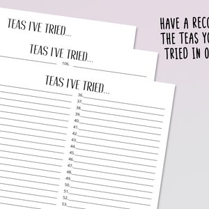 Tea Tracker: Know What's In Your Tea Cupboard & Record Every Tea You've Tried Digital Download 8.5 x 11 Printable Interactive image 6