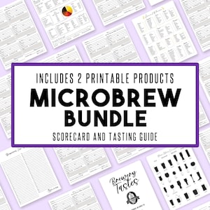 Die Microbrew Beer Tasters BUNDLE | Bierverkostungsflug Scorecard & Verkostungsleitfaden | Bier Aromen und Aromen | Microbrew Verkoster |