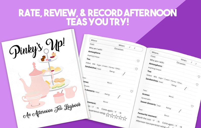 Afternoon Tea Logbook High Tea Journal Printable & Digital Etsy