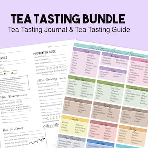 Tea Tasting Bundle: Tea Tasting Journal & Guide Digital Download | 8.5 x 11 | Interactive PDF | Printable