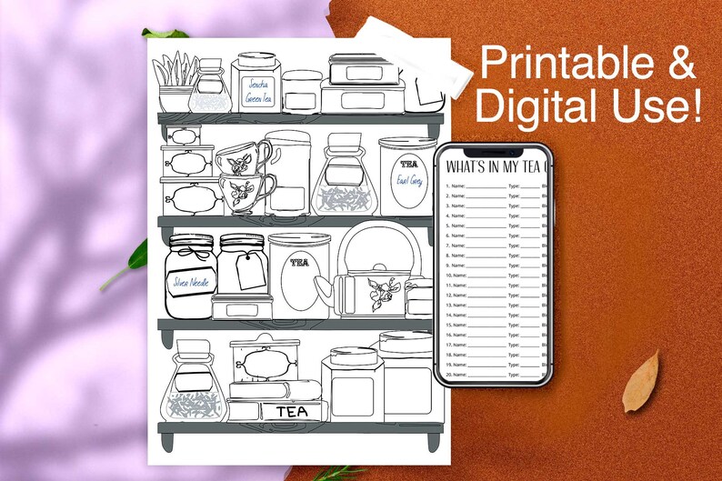 Tea Tracker: Know What's In Your Tea Cupboard & Record Every Tea You've Tried Digital Download 8.5 x 11 Printable Interactive image 7