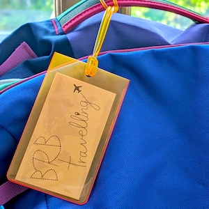 BRB Travelling Luggage Tags | Printable vacation backpack tag insert | 3.5" x 2" vacation id for bags and suitcases | DIY Luggage travel tag
