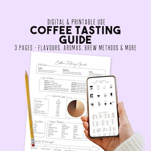 Coffee Tasting Guide: Coffee Tasting Notes | Coffee Aromas & Flavour Examples | Digital Download | Types of Brewing Methods