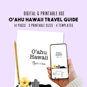Guia de viagem para O'ahu Havaí para impressão | PDF digital | Honolulu Waikiki Beach, North Shore, Windward e mais listas de verificação | 14 páginas de coisas que você deve fazer