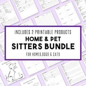 Pet & House Sitter Handbook | 8.5 x 11 Printable and Fillable Digital Download | Pet Care | House Information Sheet | Template