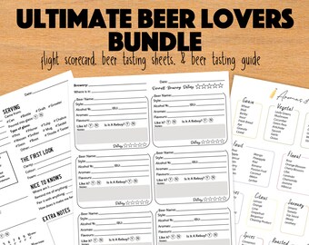 Ultimate Digital Beer Lovers BUNDLE | Beer Tasting Flight Scorecard, Notes, Beer Flavour and Aromas Examples | Brewery visits