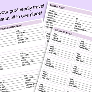 Cat Travel Planner Pet Friendly Travel Planner 8.5 x 11 Printable Digital Download Cat Packing List Cat Travel Checklist image 4