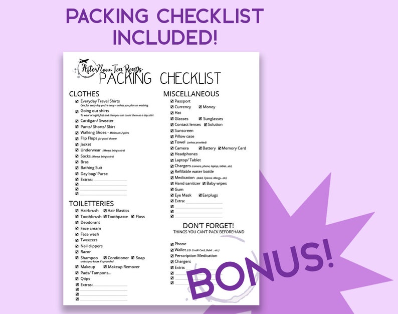 You'll also get my packing checklist so you don't forget a thing!