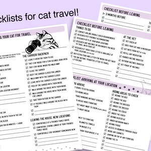 Cat Travel Planner Pet Friendly Travel Planner 8.5 x 11 Printable Digital Download Cat Packing List Cat Travel Checklist image 6