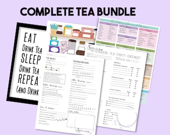 Tea Lovers Digital Bundle: Tea Tasting Journal, Tracker, Print (Printable PDF)