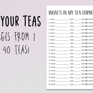 Tea Tracker: Know What's In Your Tea Cupboard & Record Every Tea You've Tried Digital Download 8.5 x 11 Printable Interactive image 5