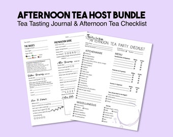 Tea Tasting Journal & Party Checklist Bundle (Digital Download)