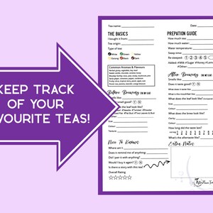 Tea Tasting Journal: Keep Track Of The Teas You've Tried Digital Download 8.5 x 11 Interactive PDF Printable image 5