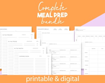 Editable Meal Plan Printable PDF | Make Meal Prep Easier | Zero Food Waste | Favourite Meals List | Visual Meal Prep & Weekly Meal Planner