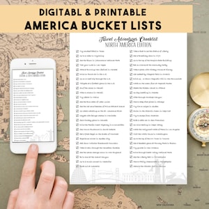 America Travel Bucket List | United States Travel Experiences | North America | South America | Canadian Checklists | PDF Print