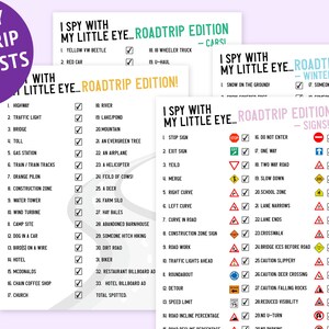 Printable Road Trip I Spy Checklist For Kids | Digital Travel Games For Kids | Road Trip Scavenger Hunt Checklist | Print & Play Travel Game