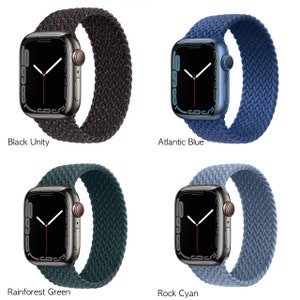 Bracelet tressé en nylon élastique compatible iWatch pour 38/40/41 mm ou 42/44/45 mm en différentes couleurs image 7