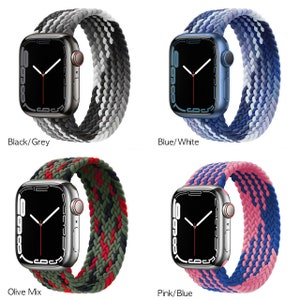 Geflochtenes Armband aus elastischem Nylon iWatch kompatibel für 38/40/41 mm bzw. 42/44/45 mm in verschiedenen Farben Bild 8