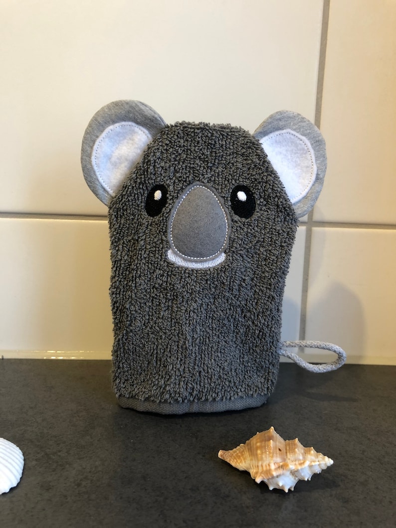 Waschhandschuhe Waschlappen für Kinder, personalisierbar Koala