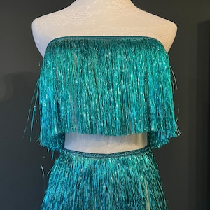 Frangia larga 8", 17 colori, frangia orpello, frangia di nappe, rifinitura di costumi da ballo, abbigliamento, artigianato, alta qualità