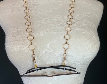 Handmade Ring Glasses Chain, Gold or Silver Spectacles Chain