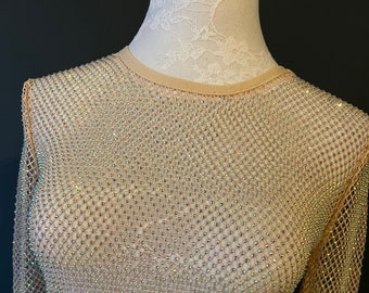 Fishnet Diamanté Top, Strass Top, See Through Top, Fan Fashion Exclusives Range, UK Sizes 6-12