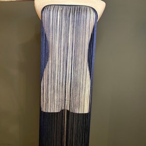 Frangia larga 40", frangia larga 100 cm, bianca, alta qualità, frange dense di alta qualità, 27 colori, blu navy