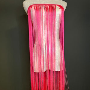 Frangia larga 40", frangia larga 100 cm, bianca, alta qualità, frange dense di alta qualità, 27 colori, rosa fluorescente