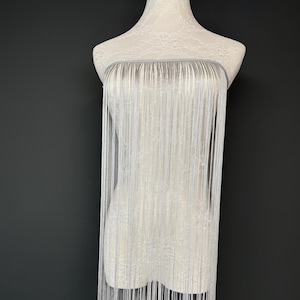 Bordure à franges large de 40 po., Bordure à franges large de 100 cm, Haute qualité, Franges denses de haute qualité, Argenté, 27 couleurs