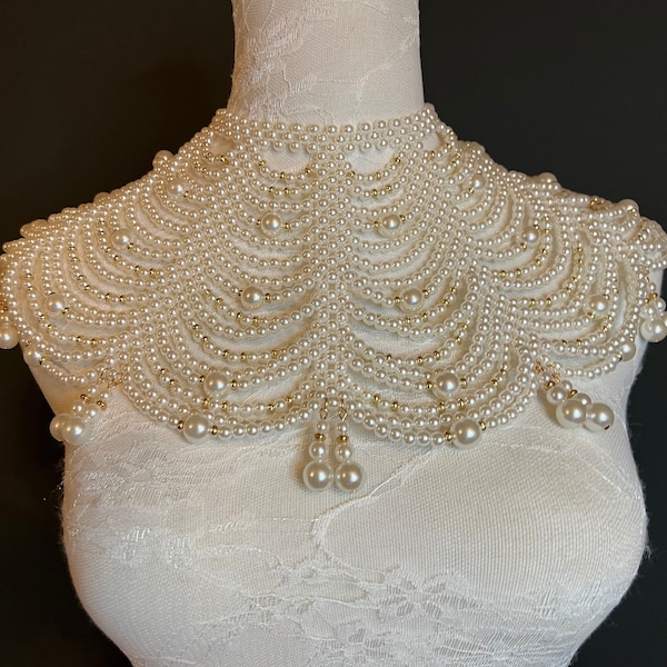 Bijoux de corps en forme de chaîne d'épaule de perles, mariée, ivoire, perles, mariage, perles de corps de chaîne d'épaule de perles, perles d'or