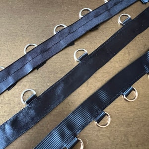 Nastro ad anello a D in metallo, anelli a D su nastro, nastro ad anello a D in gros grain, anelli a D in argento, anelli a D in oro