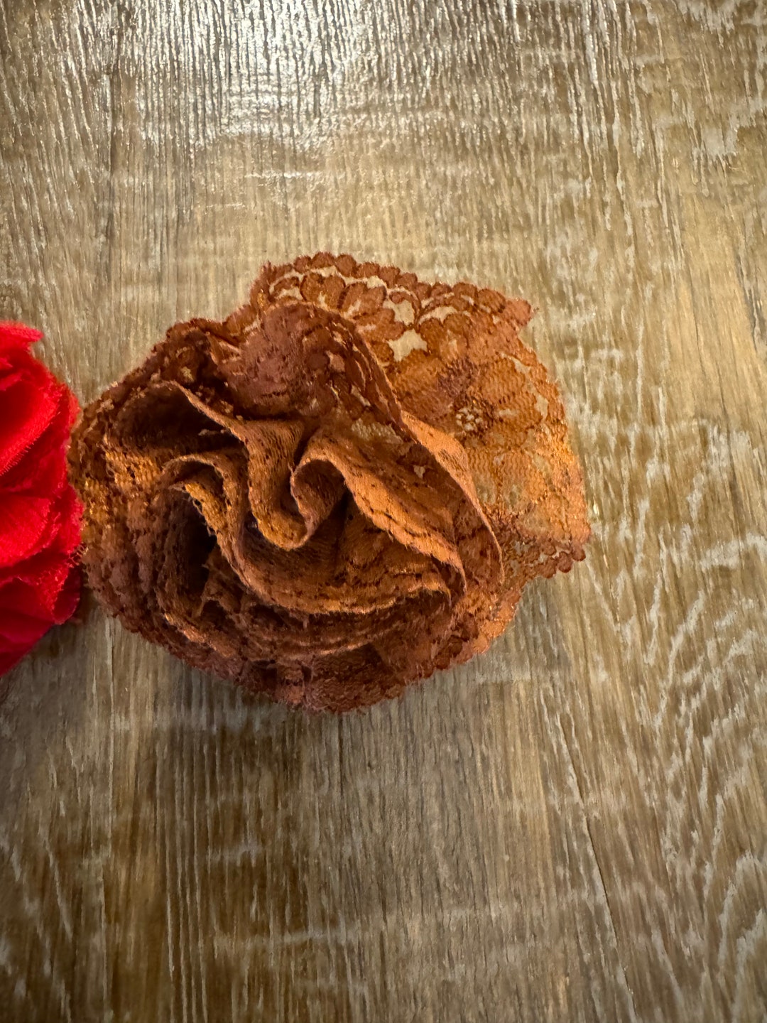 Handmade Lace Corsage Flower, Brown Rust Brooch, Pin on Design - Etsy