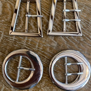 Buckles, Belt Buckles, Buckles with Pin, Buckles with Prongs, Silver Buckles, Shiny Silver Buckles