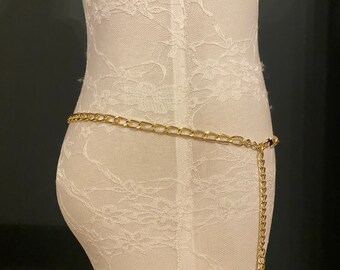 X-long Chain Belt, Gold Chain Belt, Fashion Belt, Fashion