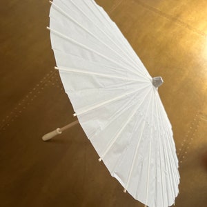 Elfenbensfärgat paraply, dekorativt, fest, brudtärneparaply, present, solparasoll, bröllop, brudtärna, heminredning, evenemang, display, 86 cm, 61 cm brett bild 4