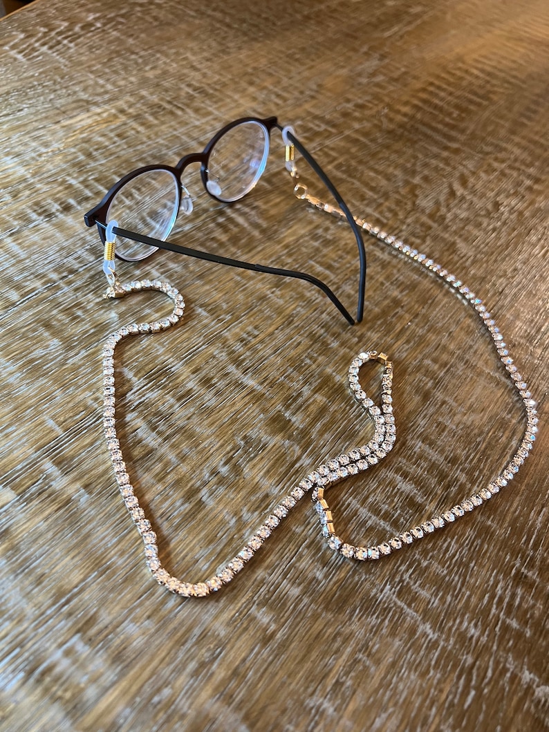 Glasses Chain, Spectacles Chain, Rhinestone Glasses Chain, Silver, Gold ...