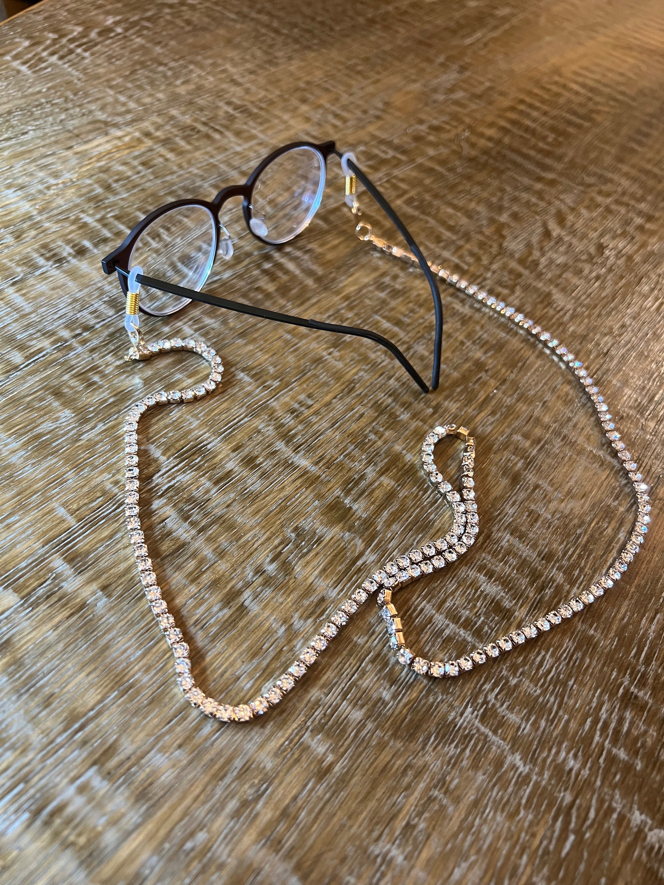 Glasses chain, Spectacles Chain, Rhinestone glasses chain, silver, gold, men's, ladies, children's, handmade