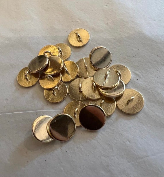 6pcs, 15mm Metal Shank Gold Button, Flat Heat Metal Buttons, High Quality  Metal Blazer Button 24L Size 