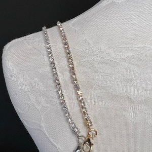 Diamanté Strap, Rhinestone Strap, Silver chain strap, 29cm (11.5”) Long, Rhinestone Strap, Bra Strap, Replacment Strap, Gold, Silver, Bags