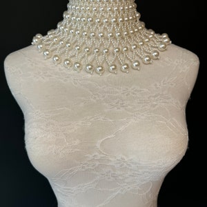 Parel choker-stijl schouderketting lichaamssieraden, bruids, ivoor, parels, bruiloft, prachtige parel schouderketting lichaam parels, UK maten 6-12