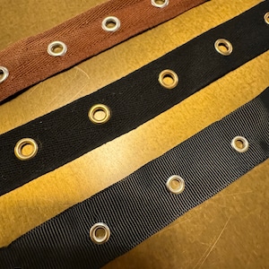 Ösenband, Braun, Schwarz, Baumwolle, Ripsband Ösenband, 2,5 cm breites Band