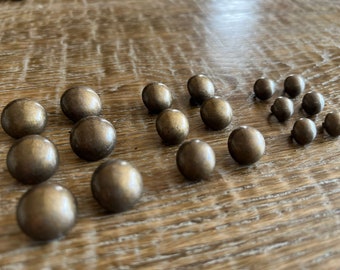 6pcs, Antique Brass Effect Shank Buttons 3 Sizes, Military Buttons, Army Buttons, Blazer Buttons