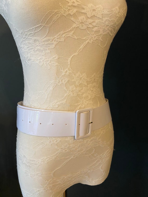 White White, 2” Wide Belt, Dress Belt, Fashion White Belt, UK 8-12