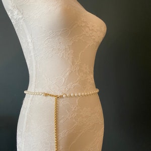 X-long Pearl Bead Belt, Elegant Pearl Belt, Swimwear, Dress, Accessory, Fashion belt, FAN Fashion