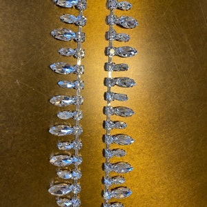 Diamanté Trim, 2cm Wide Rhinestone Fringe, Wedding, Bridal, Silver, Headwear, Fashion, Jewel Trimming, High Quality, Jewel, Silver Diamanté