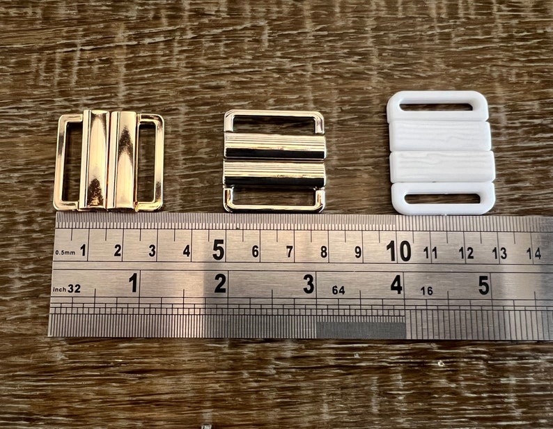 30mm Buckle, Two Part Buckle, Light Gold, Silver, White, Swimwear Buckle, High Quality, Shiny Finish, Metal Buckle, Plastic Buckle image 8