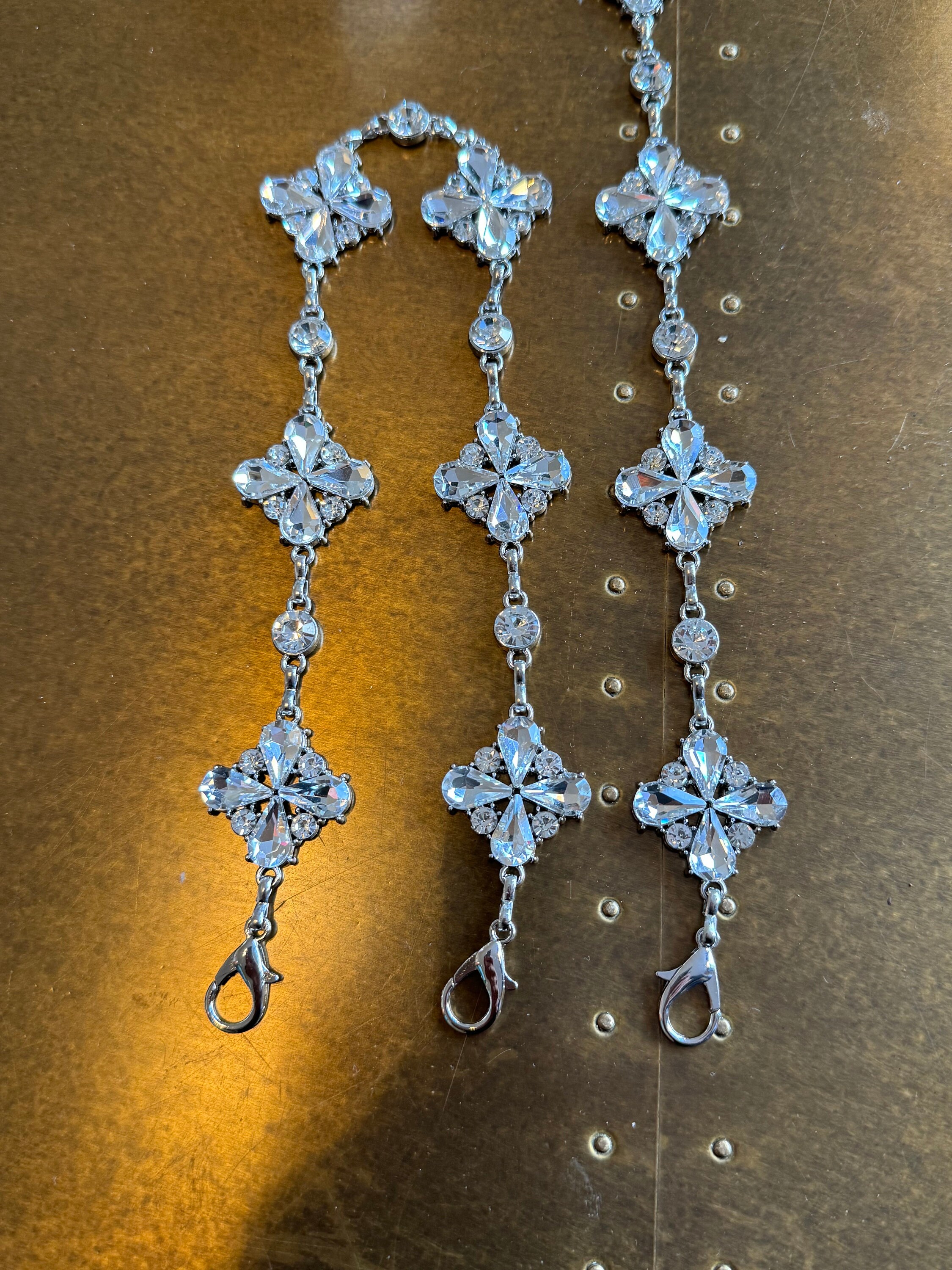 Strass-Kette 3 Meter, 3-reihig, Silber – Glitzer-Besatz Zum Nähen & Basteln