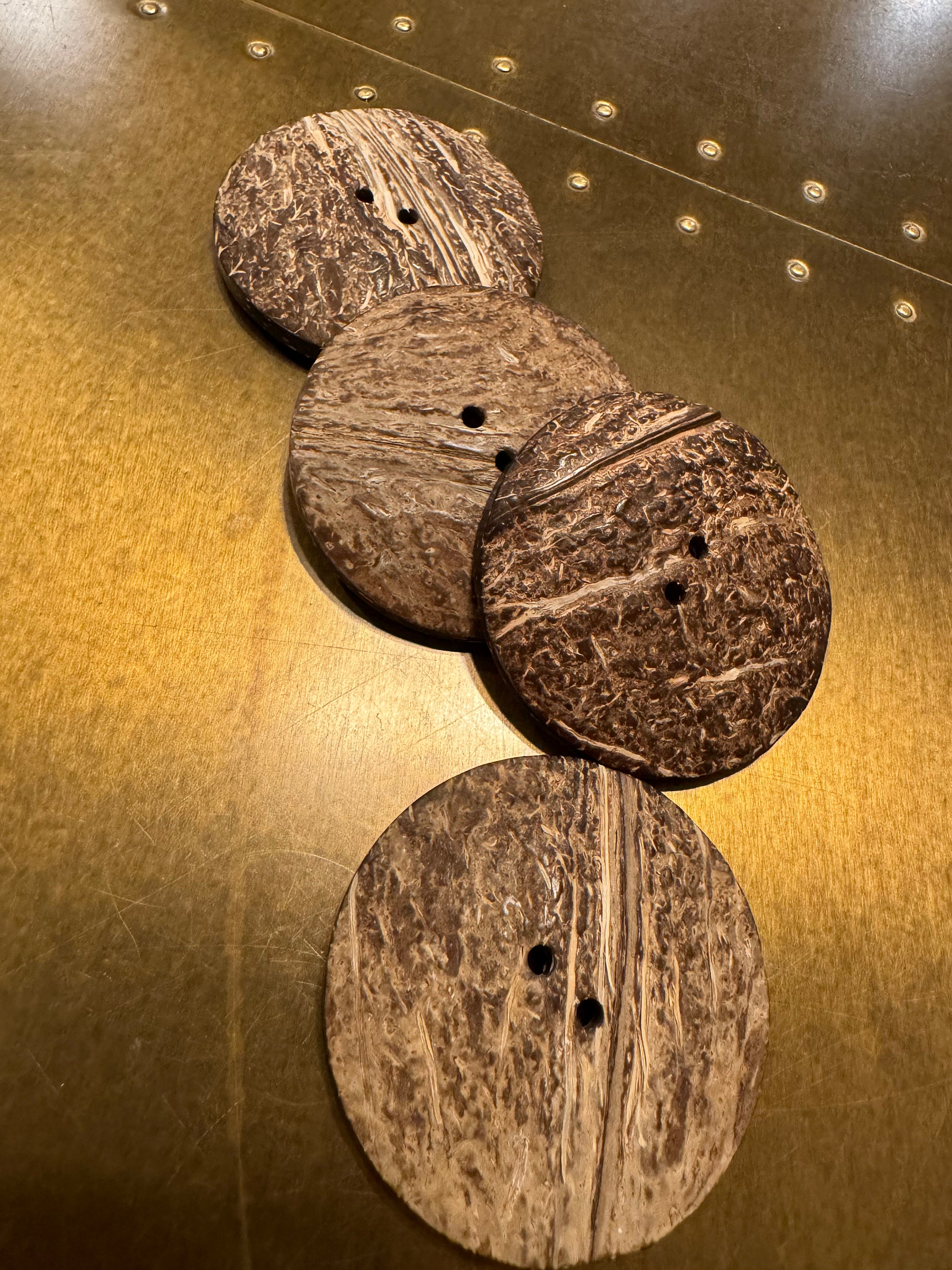 2x 2” Large Coconut Shell Button, Big Buttons, Organic Buttons, 50mm, 2 inch Natural Coconut shell Button, 2" Button, Statement Brown Button